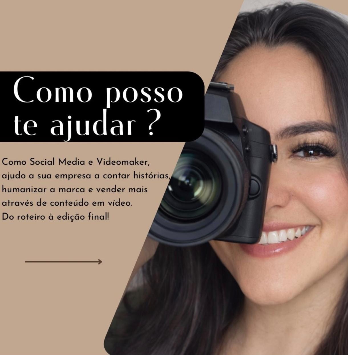 Apresentação profissional de Jhennyfer Nascimento como Social Media e Videomaker